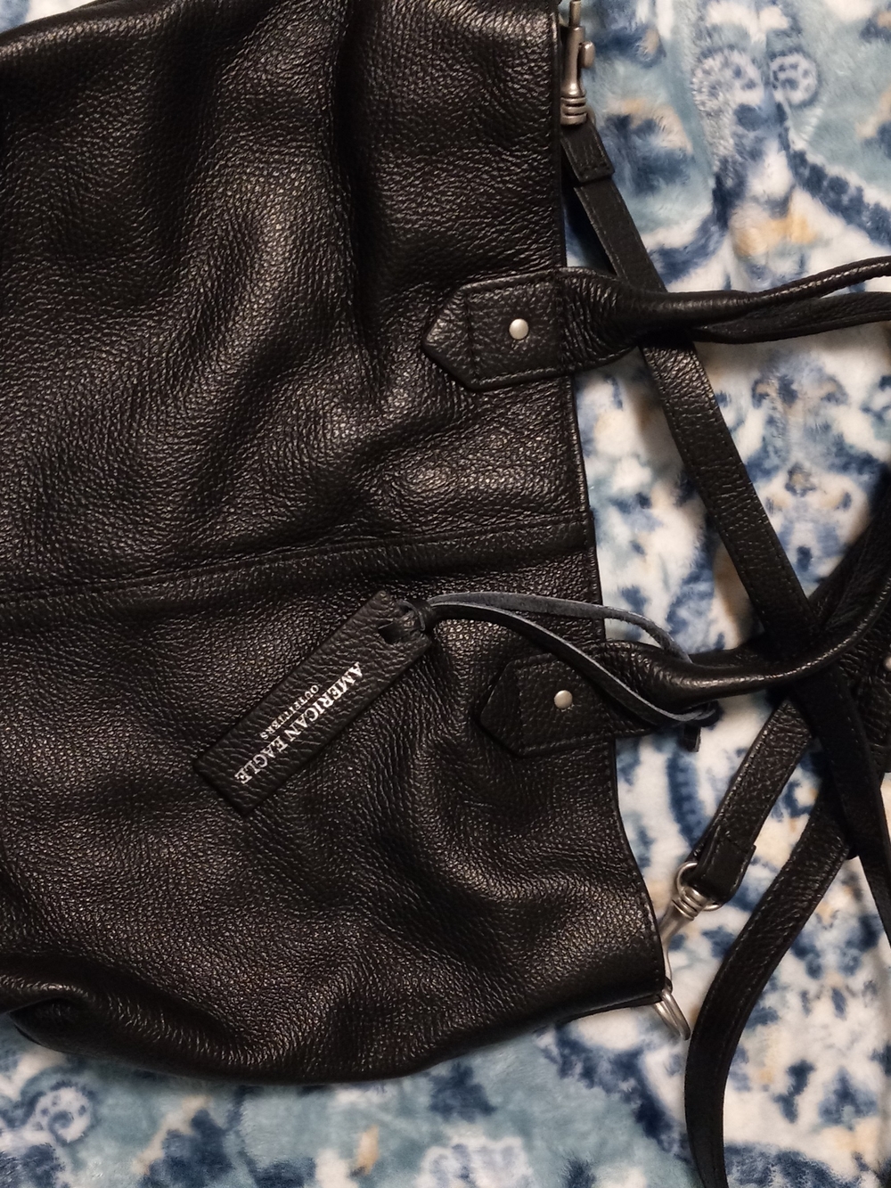 American Eagle Outfitters Black Leather Tote Bag